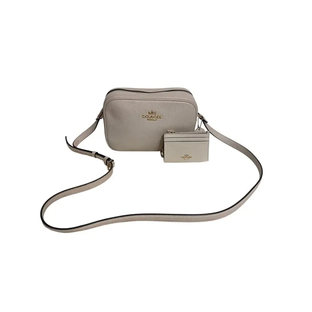 Coach Mini Jamie Camera Crossbody - Mini Skinny ID Case Chalk Classic Minimalist